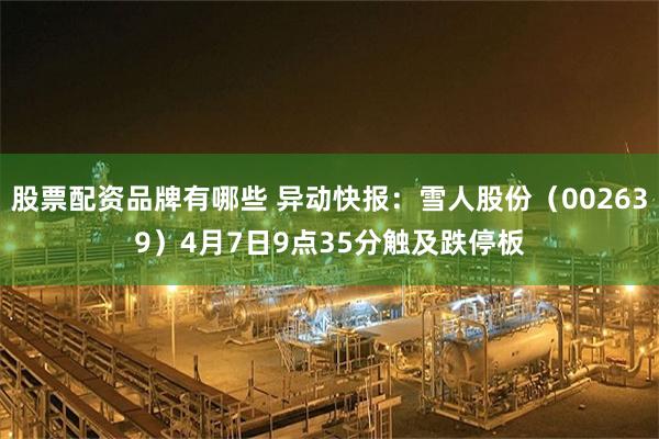 股票配资品牌有哪些 异动快报：雪人股份（002639）4月7日9点35分触及跌停板