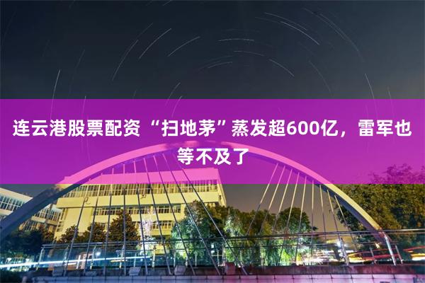 连云港股票配资 “扫地茅”蒸发超600亿，雷军也等不及了