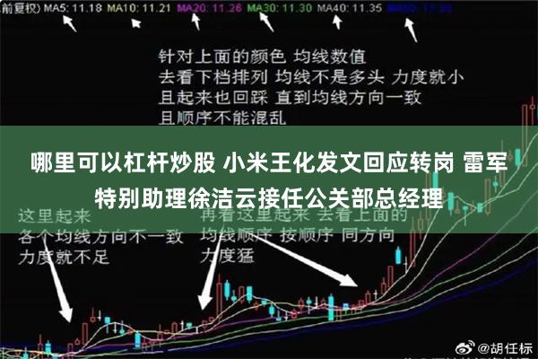 哪里可以杠杆炒股 小米王化发文回应转岗 雷军特别助理徐洁云接任公关部总经理